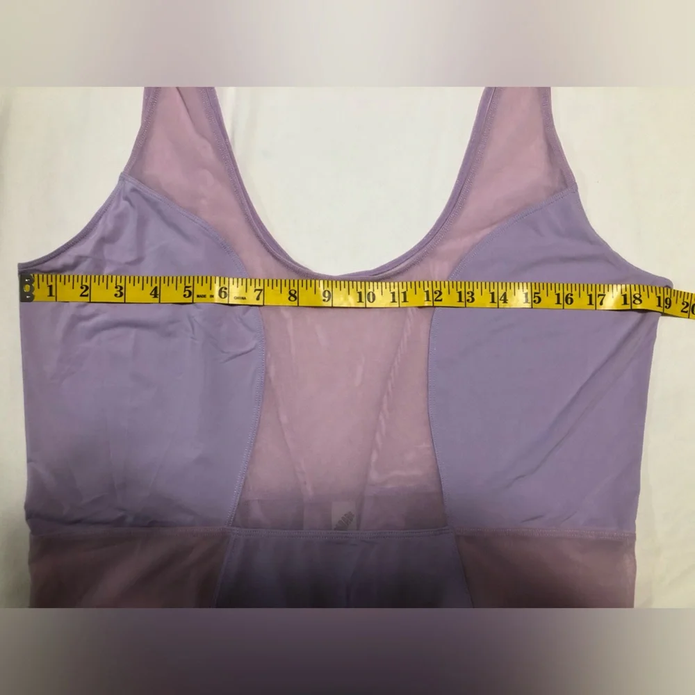 Parade lavender showoff tank bodysuit-silky and mesh fabric, 3X - Picture 4 of 8